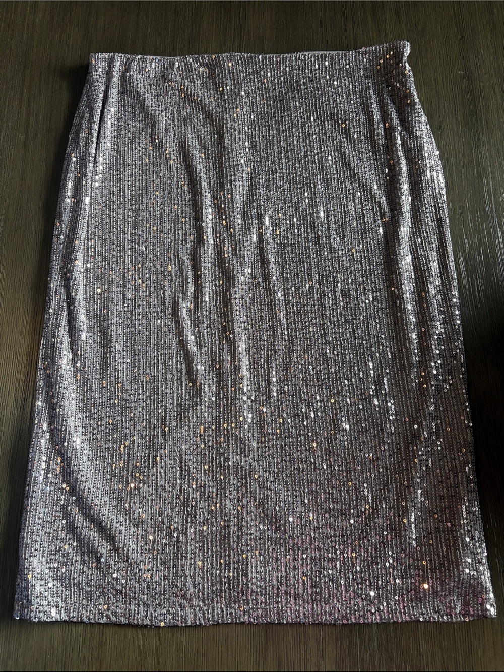 Silver Sequin Pencil Skirt - Women's Party Skirt. Comfortable with some stretch